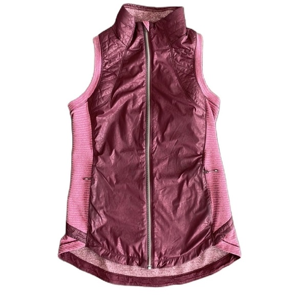 Sz6 Lululemon Rebel Runner Vest Petal Camo Embossed Bordeaux/hyper stripe VGUC - Picture 11 of 15